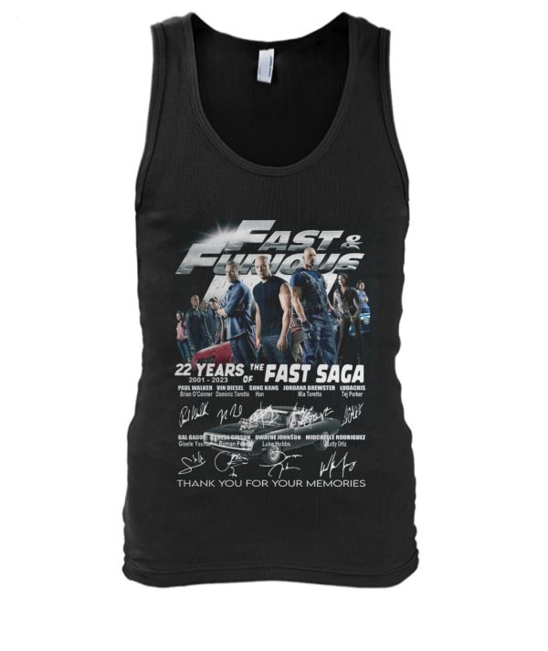 Fast & Furious 22 Years 2001 – 2023 Of The Fast Saga Thank You For The Memories T-Shirt