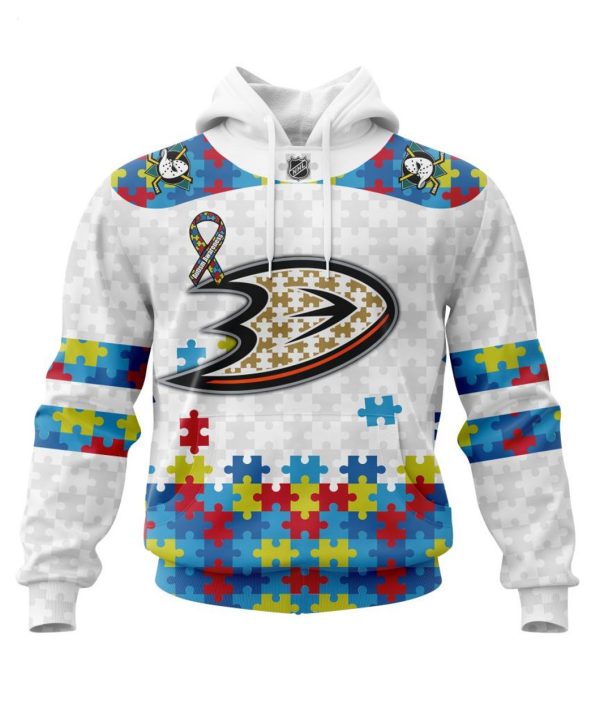 Personalized NHL Anaheim Ducks Autism Awareness 3D Hoodie