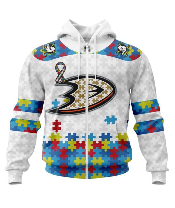 Personalized NHL Anaheim Ducks Autism Awareness 3D Hoodie