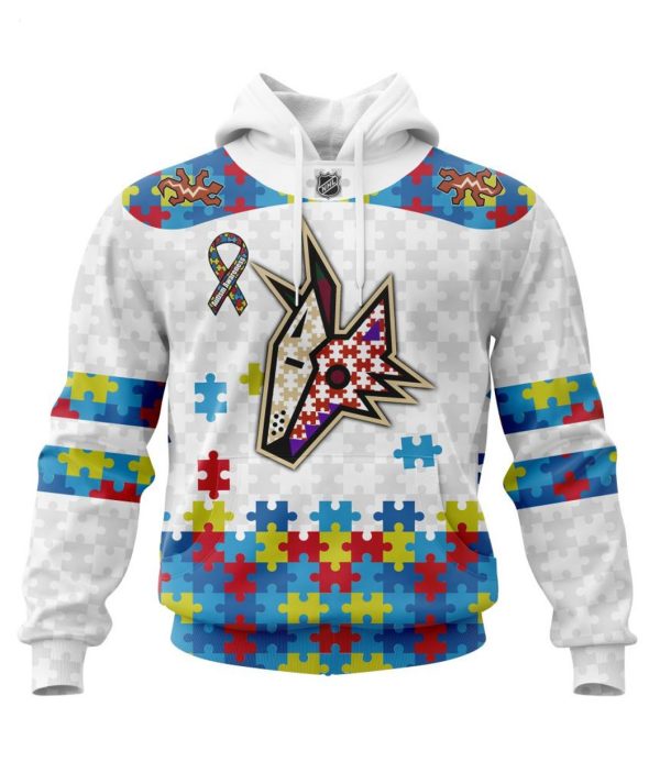 Personalized NHL Arizona Coyotes Autism Awareness 3D Hoodie