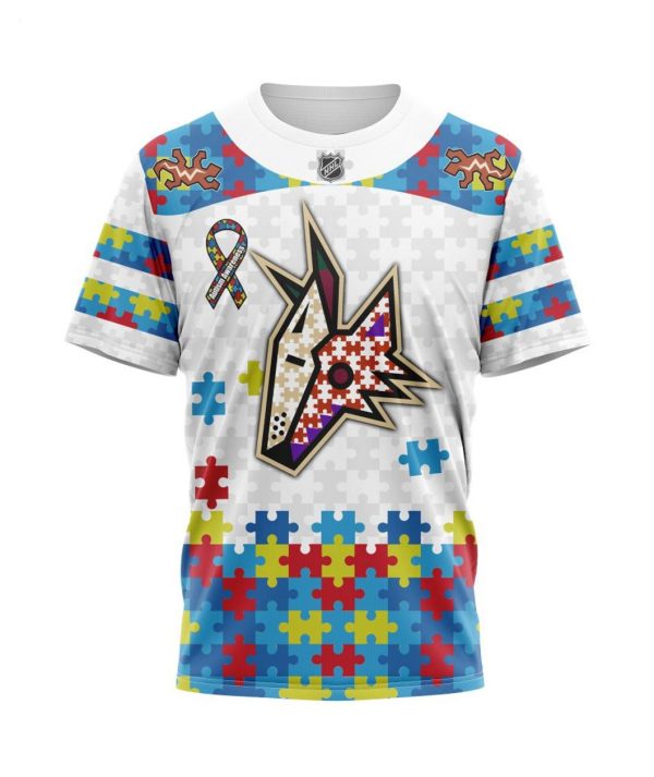 Personalized NHL Arizona Coyotes Autism Awareness 3D Hoodie