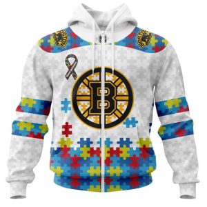 Personalized NHL Boston Bruins Autism Awareness 3D Hoodie