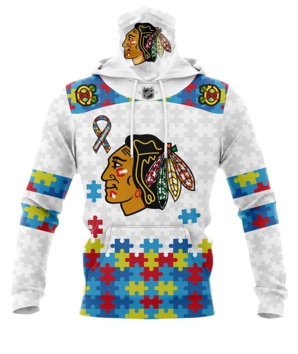 Personalized NHL Chicago BlackHawks Autism Awareness 3D Hoodie