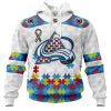 Personalized NHL Columbus Blue Jackets Autism Awareness 3D Hoodie