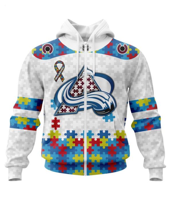 Personalized NHL Colorado Avalanche Autism Awareness 3D Hoodie