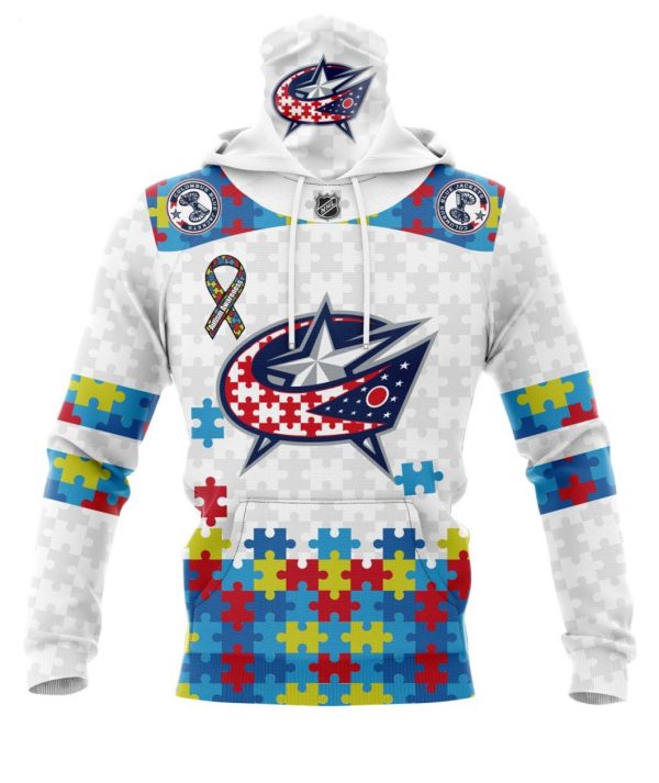 Personalized NHL Columbus Blue Jackets Autism Awareness 3D Hoodie