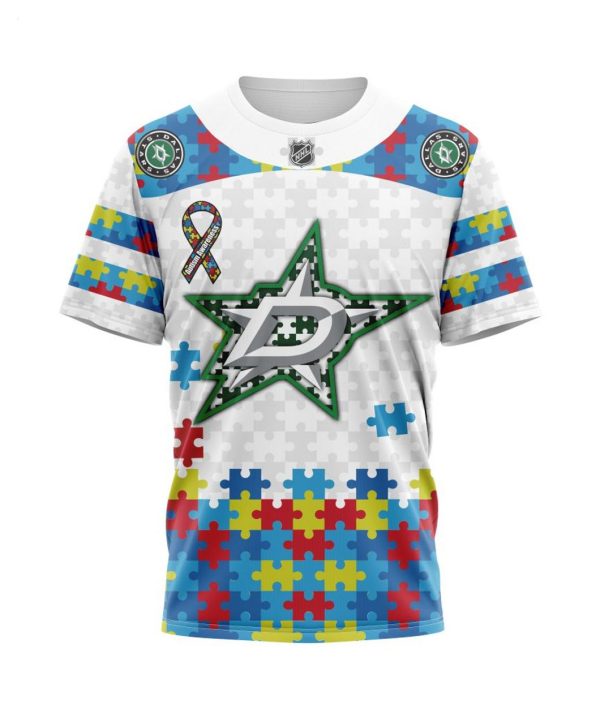 Personalized NHL Dallas Stars Autism Awareness 3D Hoodie