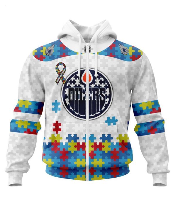 Personalized NHL Edmonton Oilers Autism Awareness 3D Hoodie