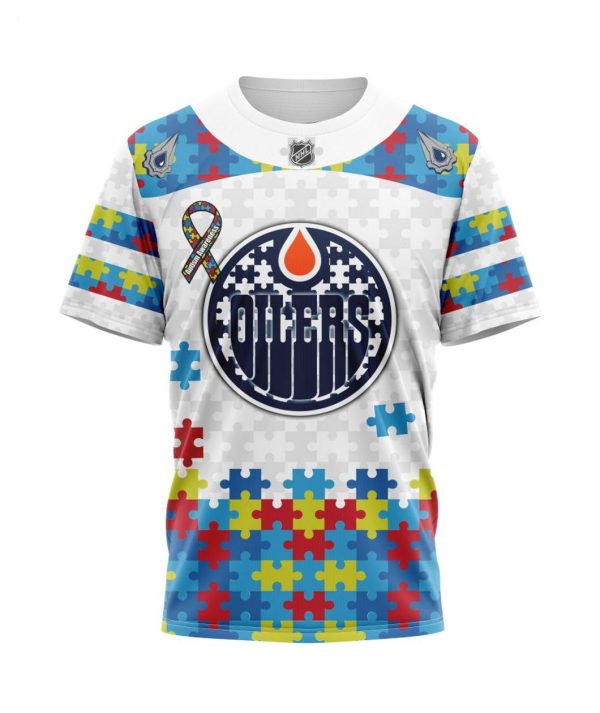 Personalized NHL Edmonton Oilers Autism Awareness 3D Hoodie