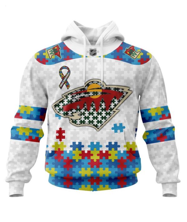 Personalized NHL Minnesota Wild Autism Awareness 3D Hoodie