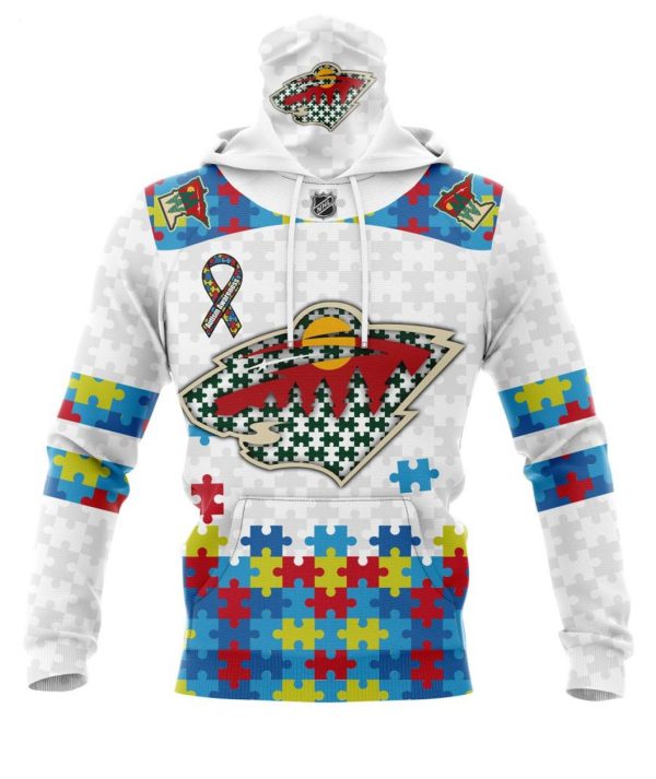 Personalized NHL Minnesota Wild Autism Awareness 3D Hoodie