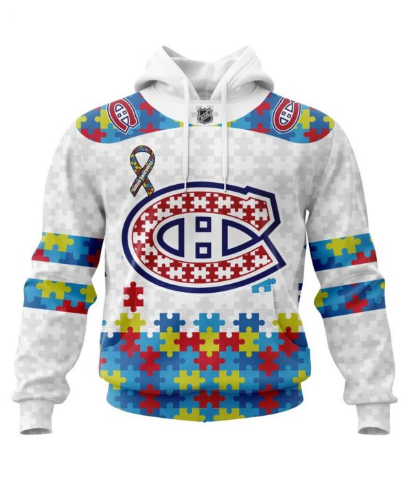 Personalized NHL Montreal Canadiens Autism Awareness 3D Hoodie