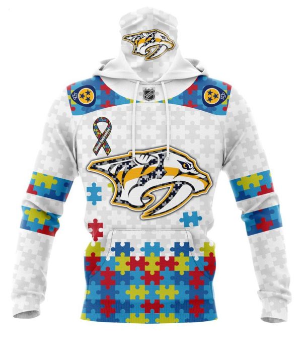 Personalized NHL Nashville Predators Autism Awareness 3D Hoodie