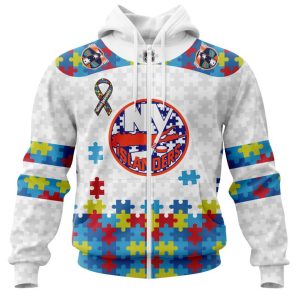 Personalized NHL New York Islanders Autism Awareness 3D Hoodie