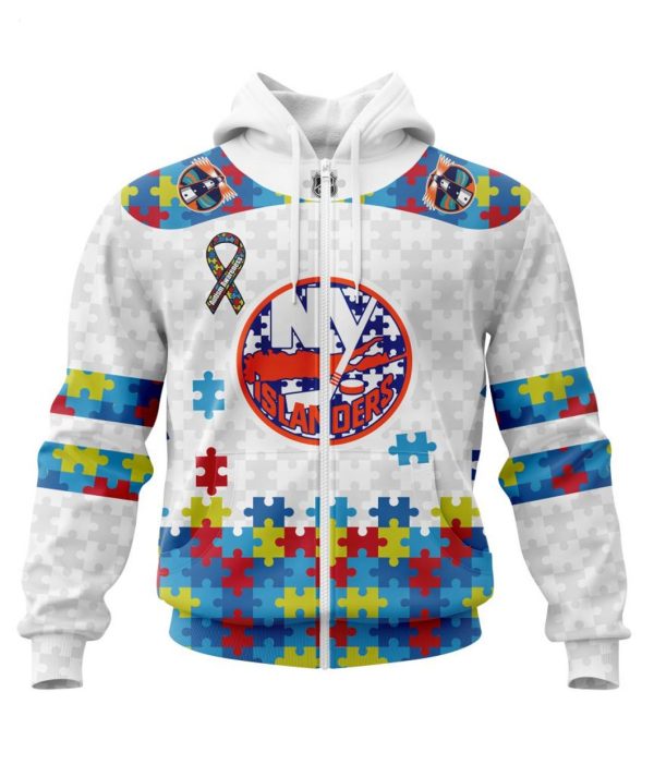 Personalized NHL New York Islanders Autism Awareness 3D Hoodie