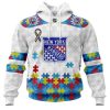 Personalized NHL Ottawa Senators Autism Awareness 3D Hoodie