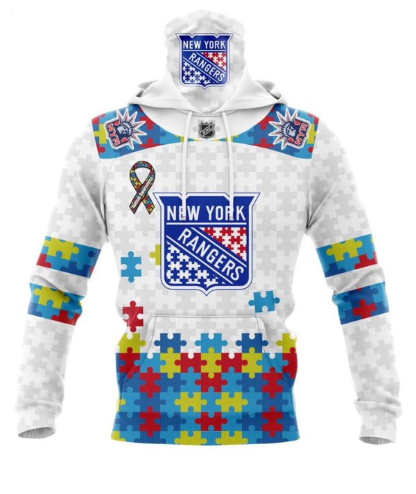 Personalized NHL New York Rangers Autism Awareness 3D Hoodie