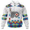 Personalized NHL Pittsburgh Penguins Autism Awareness 3D Hoodie