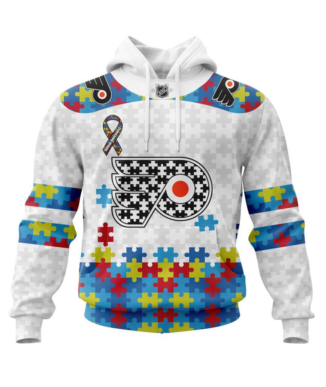 NHL Philadelphia Flyers Special Autism Awareness Print Hoodie Sweatshirt 3D  Custom Number And Name - Banantees