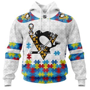 Personalized NHL Pittsburgh Penguins Autism Awareness 3D Hoodie