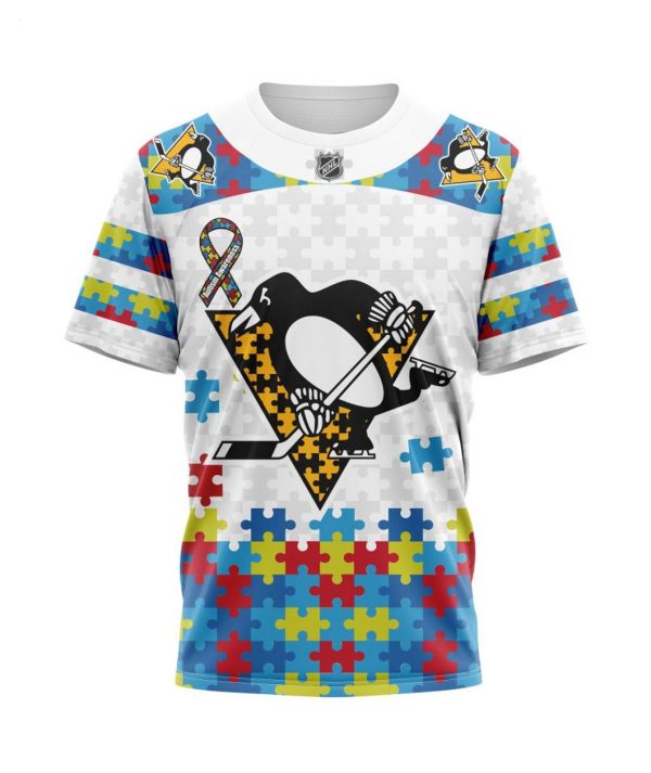 Personalized NHL Pittsburgh Penguins Autism Awareness 3D Hoodie