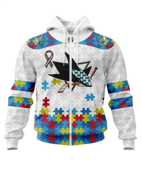 Personalized NHL San Jose Sharks Autism Awareness 3D Hoodie