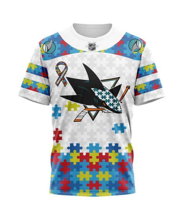 Personalized NHL San Jose Sharks Autism Awareness 3D Hoodie