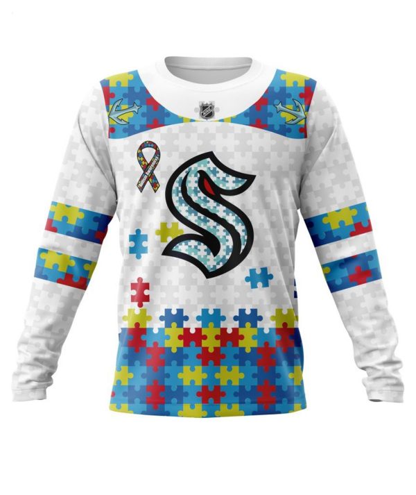 Personalized NHL Seattle Kraken Autism Awareness 3D Hoodie