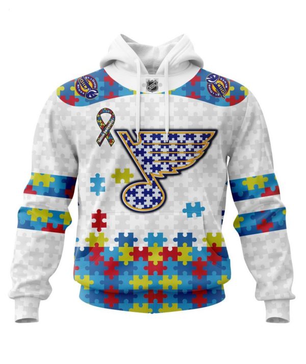 Personalized NHL St. Louis Blues Autism Awareness 3D Hoodie