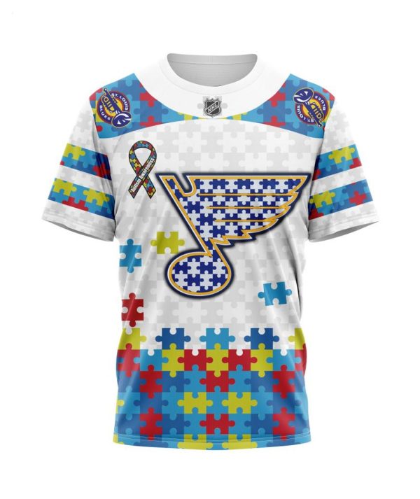 Personalized NHL St. Louis Blues Autism Awareness 3D Hoodie