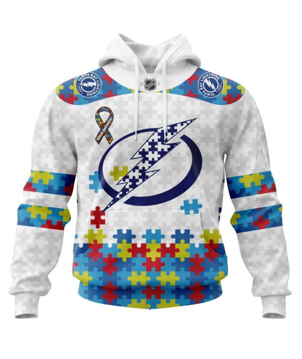 Personalized NHL Tampa Bay Lightning Autism Awareness 3D Hoodie