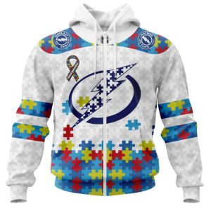 Personalized NHL Tampa Bay Lightning Autism Awareness 3D Hoodie