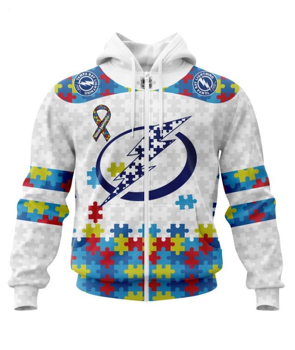 Personalized NHL Tampa Bay Lightning Autism Awareness 3D Hoodie