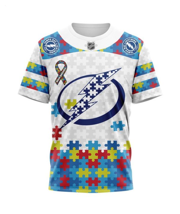 Personalized NHL Tampa Bay Lightning Autism Awareness 3D Hoodie