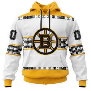 NHL Boston Bruins Autism Awareness Custom Name And Number 3D Hoodie