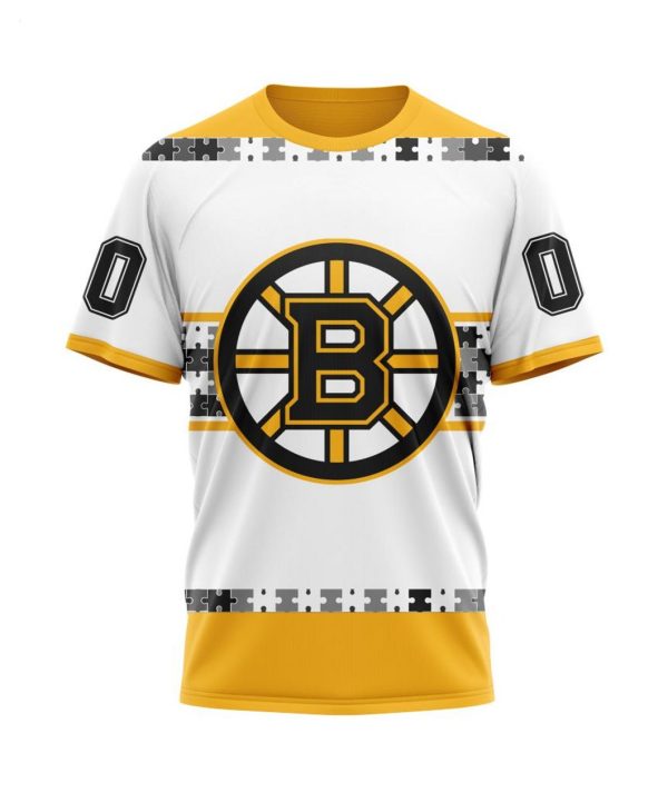 NHL Boston Bruins Autism Awareness Custom Name And Number 3D Hoodie