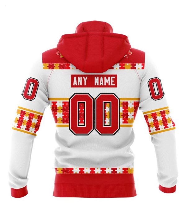 NHL Calgary Flames Autism Awareness Custom Name And Number 3D Hoodie