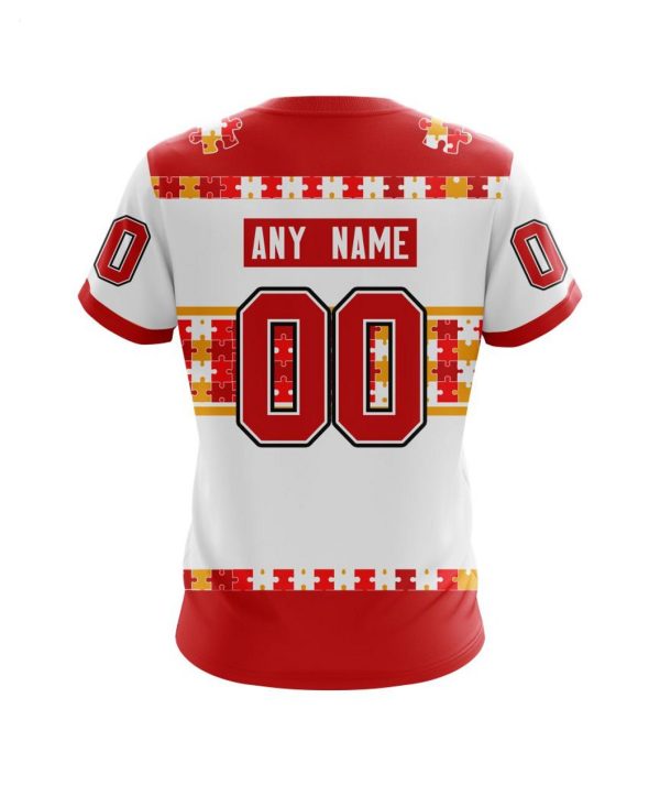 NHL Calgary Flames Autism Awareness Custom Name And Number 3D Hoodie
