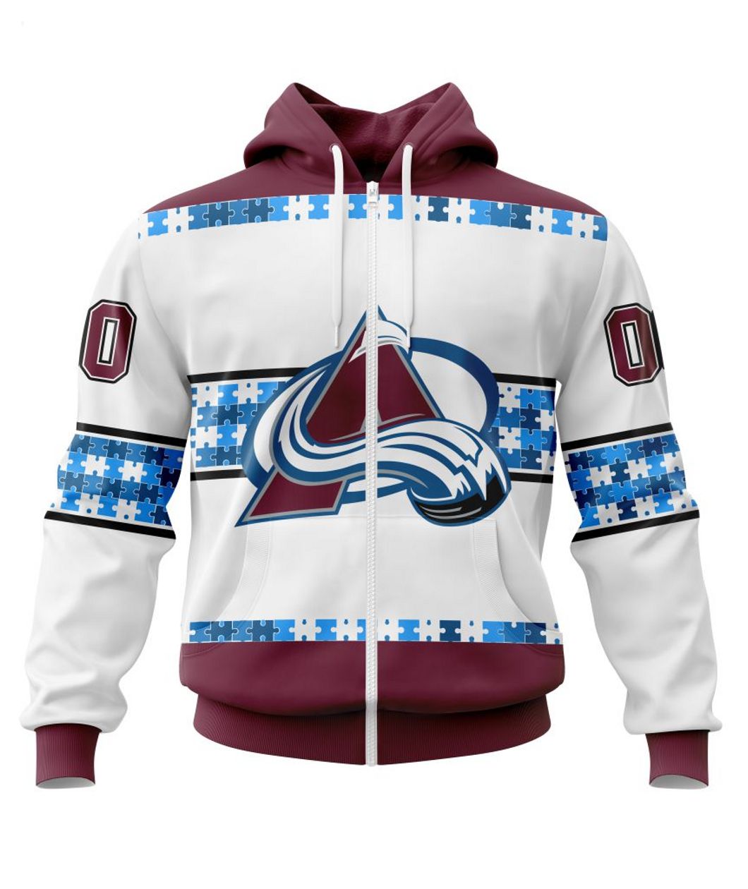 NHL Colorado Avalanche Autism Awareness Custom Name And Number 3D Hoodie -  Torunstyle