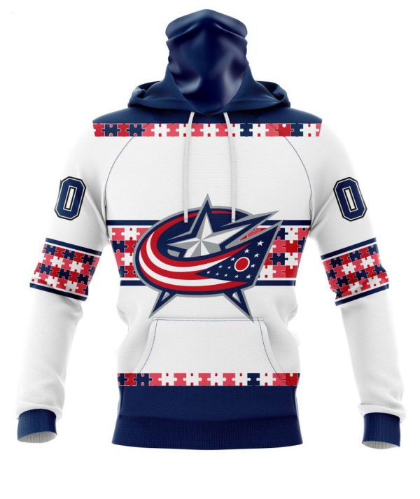 NHL Columbus Blue Jackets Autism Awareness Custom Name And Number 3D Hoodie