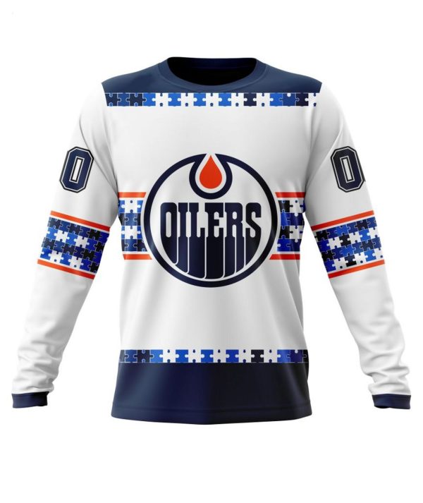 NHL Edmonton Oilers Autism Awareness Custom Name And Number 3D Hoodie