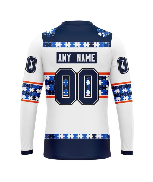 NHL Edmonton Oilers Autism Awareness Custom Name And Number 3D Hoodie