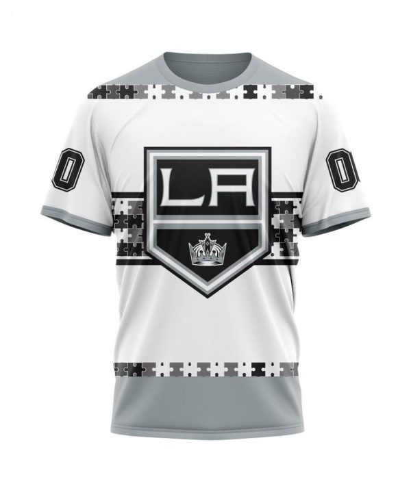 NHL Los Angeles Kings Autism Awareness Custom Name And Number 3D Hoodie