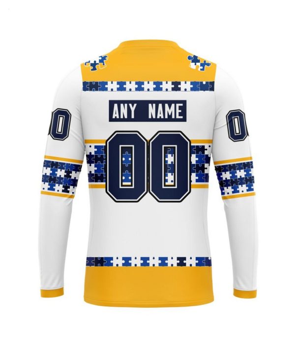NHL Nashville Predators Autism Awareness Custom Name And Number 3D Hoodie