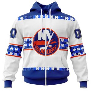 NHL New York Islanders Autism Awareness Custom Name And Number 3D Hoodie