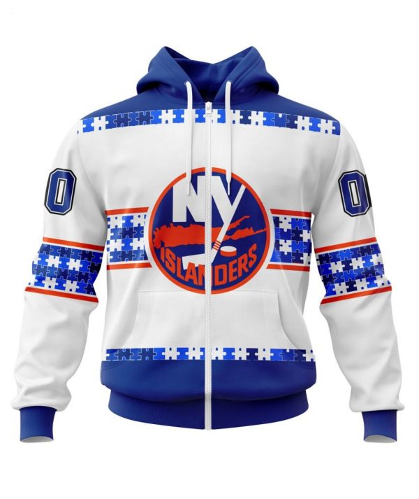 NHL New York Islanders Autism Awareness Custom Name And Number 3D Hoodie