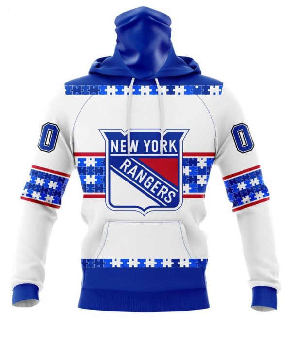 NHL New York Rangers Autism Awareness Custom Name And Number 3D Hoodie