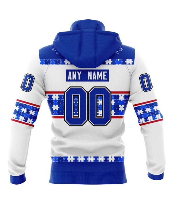 NHL New York Rangers Autism Awareness Custom Name And Number 3D Hoodie