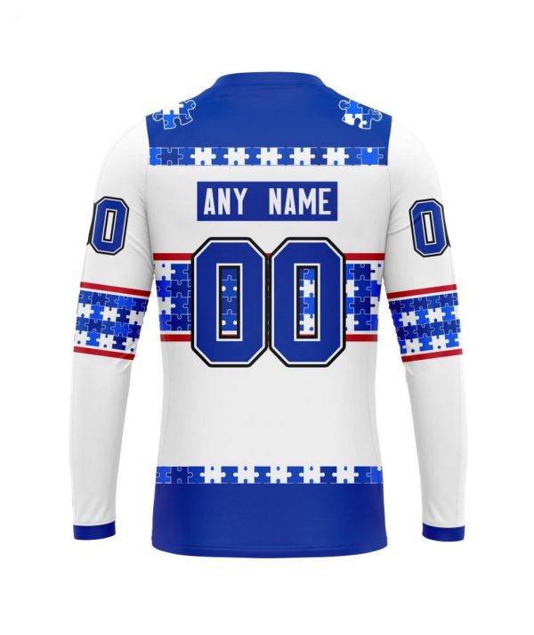 NHL New York Rangers Autism Awareness Custom Name And Number 3D Hoodie