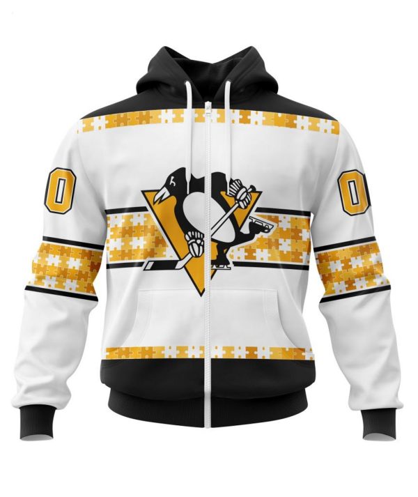 NHL Pittsburgh Penguins Autism Awareness Custom Name And Number 3D Hoodie